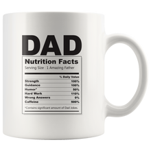 Load image into Gallery viewer, Fathers Day Nutrition Facts Mug