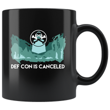 Load image into Gallery viewer, DEF CON is canceled MASKED FIGURE Mug DEFCON 2020 Defcon 29 Black Mug