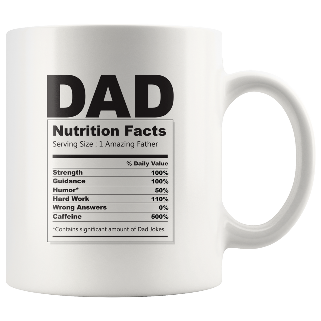 Fathers Day Nutrition Facts Mug
