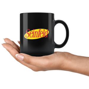 Seinfeld Logo Black Mug