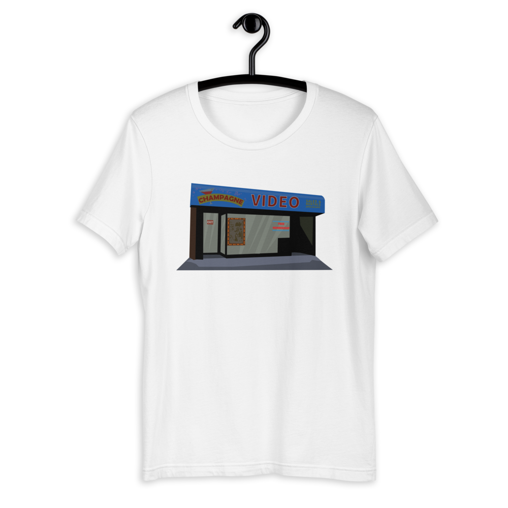 Champagne Video Store Unisex T-Shirt