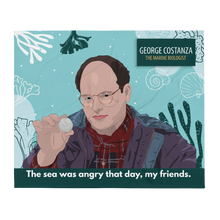 Load image into Gallery viewer, George Costanza Marine Biologist Throw Blanket